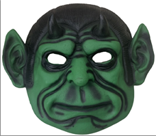 מסכה טרול ירוק מחומר PU איכותי על כארד / 2 יחידות במארז