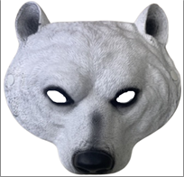 מסכה דוב מחומר PU איכותי על כארד / 2 יחידות במארז