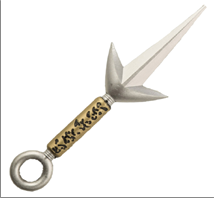 סכין לוחם נינג'ה מחומר PU איכותי/ 3 יחידות במארז