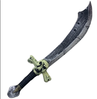 סכין פיראט גולגולת מחומר PU איכותי גודל 69 ס"מ/ 2 יחידות במארז