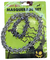 שרשרת וצמיד גולגולות לפיראט על כארד/ 6 יחידות במארז