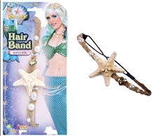 סרט ראש פנינים כוכב ים לשיער לבת הים על כארד/ 6 יחידות במארז