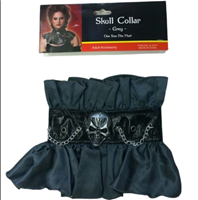 צווארון גולגולות לערפדה בשקית PVC עם כארד / 6 יחידות במארז