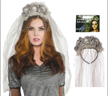 קשת גולגולות עם פרחים לזומבית על כארד/ 6 יחידות במארז