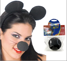 אף שחור לעכבר בשקית עם כארד/ 24 יחידות במארז