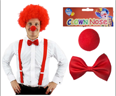 אף אדום ופפיון אדום לליצן בשקית עם כארד/ 24 יחידות במארז