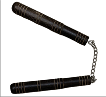 נונצ'קו עץ 15 ס"מ לנינג'ה בשקית PVC עם כארד / 6 יחידות במארז