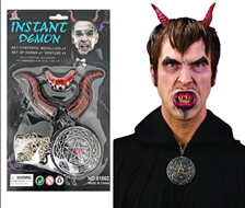 סט ערפד בבליסטר כולל שרשרת מגן דוד שיניים וקרניים אדומות/ 6 יחידות במארז