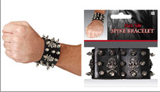 צמיד פאנקיסט ניטים עם גולגולות על כארד/ 6 יחידות במארז