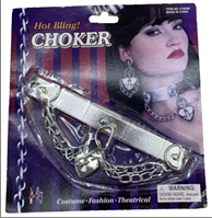 שרשרת קולר מנעול ממתכת על כארד/ 6 יחידות במארז