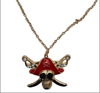 תליון שרשרת גולגולת לפיראט על כארד/ 6 יחידות במארז