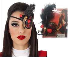 רטיעה לעין מפוארת עם נוצה לפיראטית על כארד/ 6 יחידות במארז