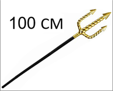 קלשון זהב אל הים 100 ס"מ בשקית PVC עם כארד / 6 יחידות במארז