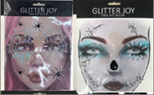 מדבקות אבנים מעוצבות לפנים על כארד מיקס 6 דגמים / 12 יחידות במארז