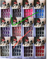 ציפורניים מטאלי חלק 12 יחידות בקופסא/  12 קופסאות במארז מיקס צבעים