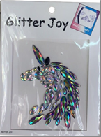 מדבקות אבנים חד קרן על כארד/ 12 יחידות במארז