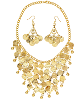 מחרוזת רקדנית זהב כולל זוג עגילים לרקדנית על כארד/ 6 יחידות במארז