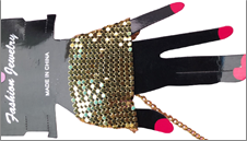 צמיד זהב מעוצב לרקדנית בטן על כארד/ 6 יחידות במארז