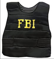 אפוד מגן FBI בשקית PVC עם כארד / 3 יחידות במארז