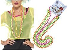 שרשראות חרוזים צבעוניות זוהרות 4 יחידות על כארד/ 6 יחידות במארז