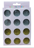 אבקת נצנצים מיקס זהב וכסף 12 יחידות בקופסא/ 12 קופסאות במארז/ המחיר לקופסא במארז