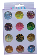 אבקת נצנצים כוכבים מיקס צבעים 12 יחידות בקופסא/ 12 קופסאות במארז/ המחיר לקופסא במארז