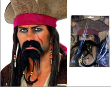 זקן ושפם גק ספארו לפיראט על כארד/ 6 יחידות במארז