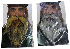 זקן מפואר כסף/זהב על כארד/ 6 יחידות במארז