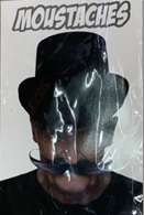 שפם עבה מסולסל שחור על כארד/ 6 יחידות במארז