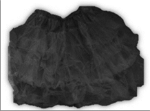 חצאית טוטו מדורגת 40 ס"מ שכבות שחור על כארד עם קולב/ 6 יחידות במארז