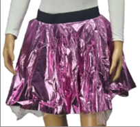 חצאית ורודה מטאלית 40 ס"מ 3 שכבות על כארד עם קולב/ 6 יחידות במארז