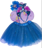 סט תחפושת לבת הים תכתלת כולל חצאית, קשת ושרביט על כארד עם קולב/ 6 יחידות במארז