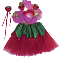 סט לתחפושת תותית כולל חצאית 30 ס"מ, קשת ושרביט על כארד עם קולב/ 6 יחידות במארז