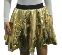חצאית זהב מטאלית 40 ס"מ 3 שכבות על כארד עם קולב/ 6 יחידות במארז