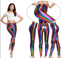 טייץ נערות מבריק קשת בענן מידות בשקית PVC עם כארד/ 6 יחידות במארז