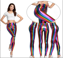 טייץ נשים מבריק קשת בענן מידות S/M/L/X בשקית PVC עם כארד/ 6 יחידות במארז