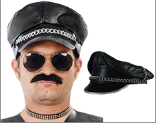 כובע קסקט עור דמוי קזבלן אופנוען פאנקיסט /6 יחידות במארז