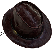 כובע קאובוי עור משובץ מיקס 4 חום ו 2 שחור /6 יחידות במארז