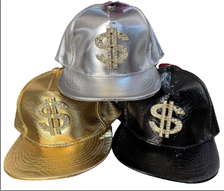 כובע קסקט דולר מטאלי לראפר מיקס צבעים זהב שחור כסף  /6 יחידות במארז