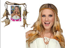 סרט ראש נוצות להיפית/ אינדיאני על כארד/ 12 יחידות במארז