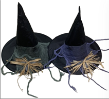 כובע מכשפה מפואר עם קש /6 יחידות במארז