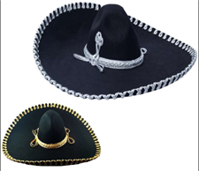 כובע סומבררו מקסיקניזהב וכסף ענק/6 יחידות במארז