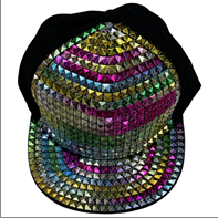 כובע קסקט אבנים צבעוניים נעה קירל /6 יחידות במארז