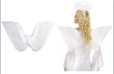 כנפי מלאך לבן בשקית PVC עם כארד / 3 יחידות במארז
