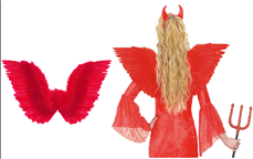 כנפי מלאך אדום בשקית PVC עם כארד / 3 יחידות במארז