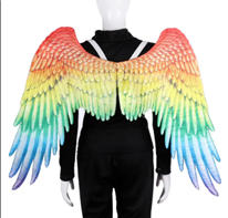 כנפיים מלאך דמוי בד צבעוני בשקית PVC עם כארד / 2 יחידות במארז