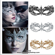 מסכת נשף ונציה תחרה על כארד מיקס צבעים/ 6 יחידות במארז