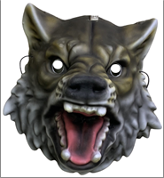 מסכה זאב מחומר EVA על כארד/ 6 יחידות במארז