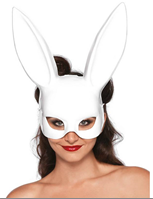 מסכה ארנב לבן מפואר בשקית PVC עם כארד / 6 יחידות במארז