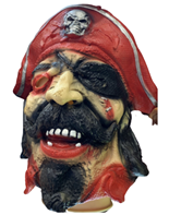 מסכה פיראט לאטקס בשקית PVC עם כארד / 6 יחידות במארז